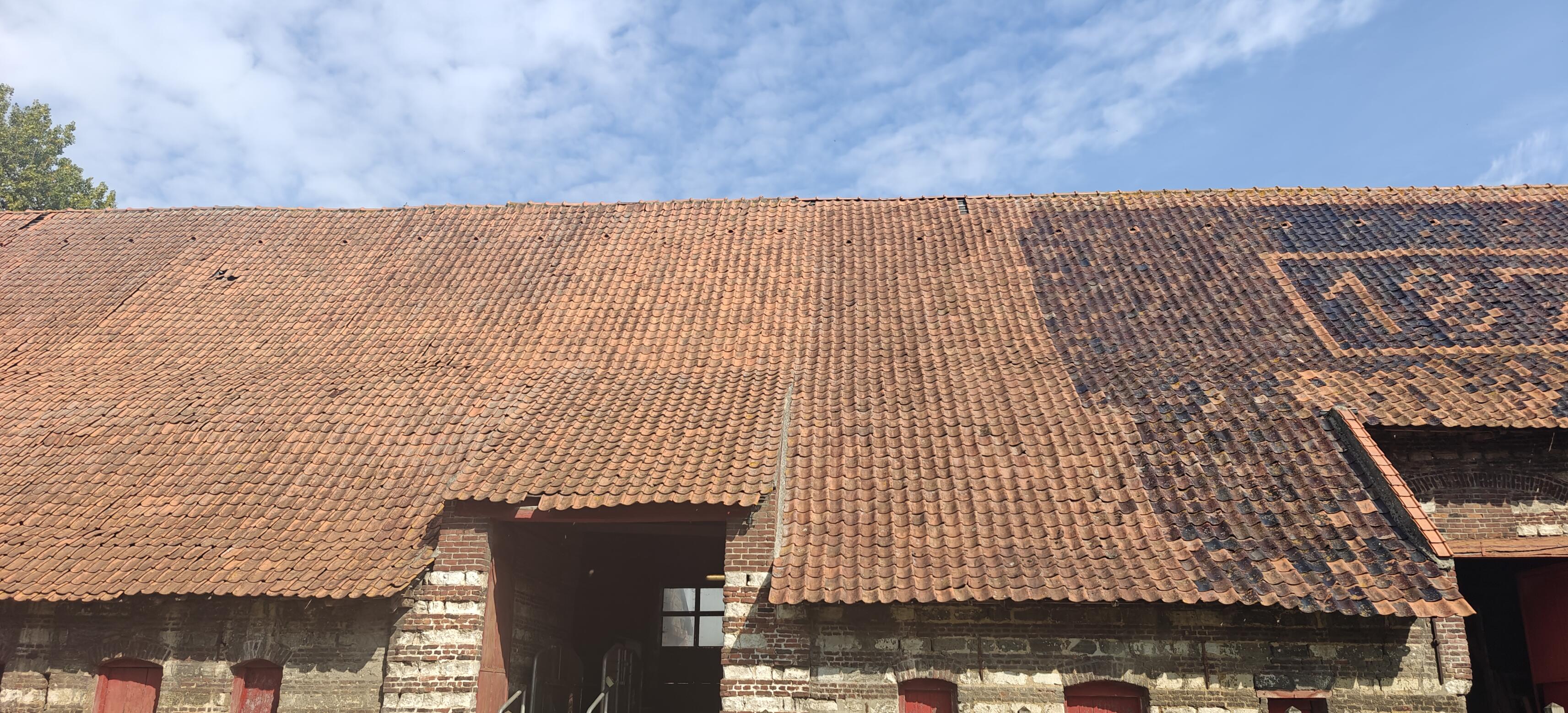 Nettoyage et démoussage de toiture sur maison individuelle à Lecelles